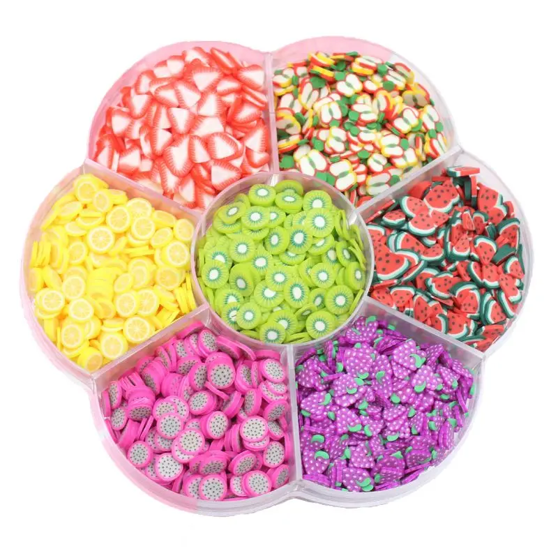 

Assorted Fruit Slices 90g Wheel - Slime Supplies/Slime Acessories/Slime Add ins/Polymer Clay/Nail Art Kit Maker for Kids