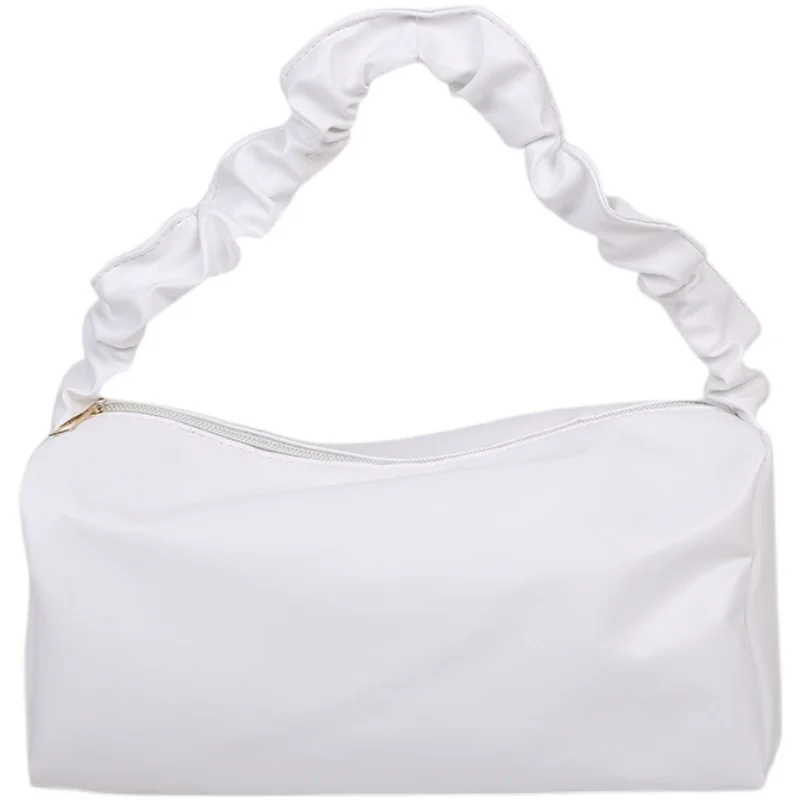 

Fashion Design Women Small Shoulder Bags All Match Casual Female Girls Ruched Purse Handbag Soft PU Leather Ladies Underarm Bag