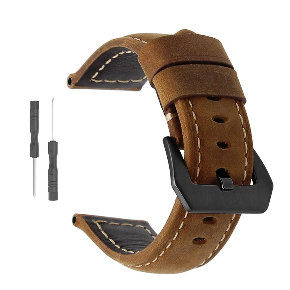 Сменный ремешок из натуральной кожи для часов Garmin Fenix 5X/5X Plus/Fenix 3/3 HR/Quatix 3/Tactix Bravo 26