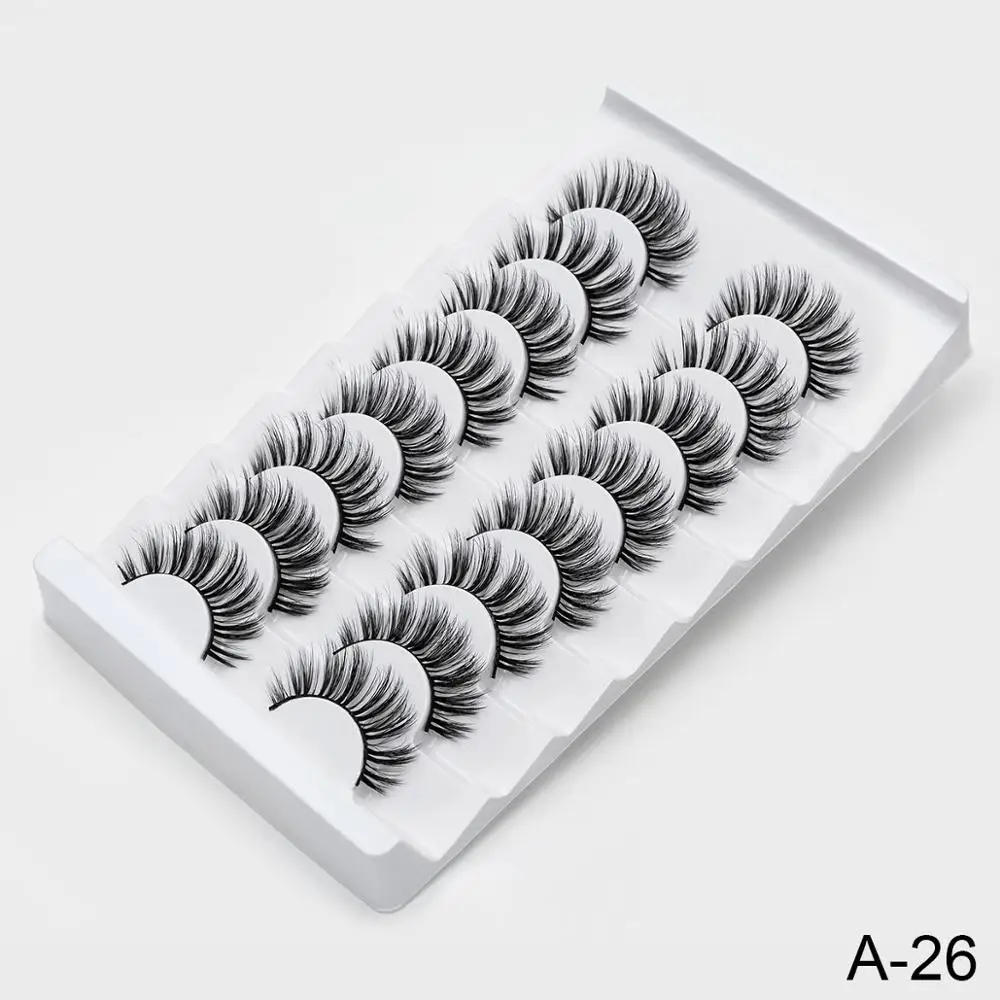 SEXYSHEEP 2/8/20 пар 15-20 мм натуральный 3D накладные Искусственные ресницы косметический набор норковые ресницы расширения норковые ресницы «maquiagem» - Цвет: A26