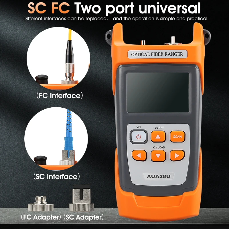 COMPTYCO AUA28U/28A Мини 60KM Оптический рефлектометр Fiber Optic OTDR с встроенным VFL и касанием FC SC.