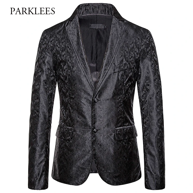 Роскошный жаккардовый мужской костюм с цветочным рисунком куртка осень 2019