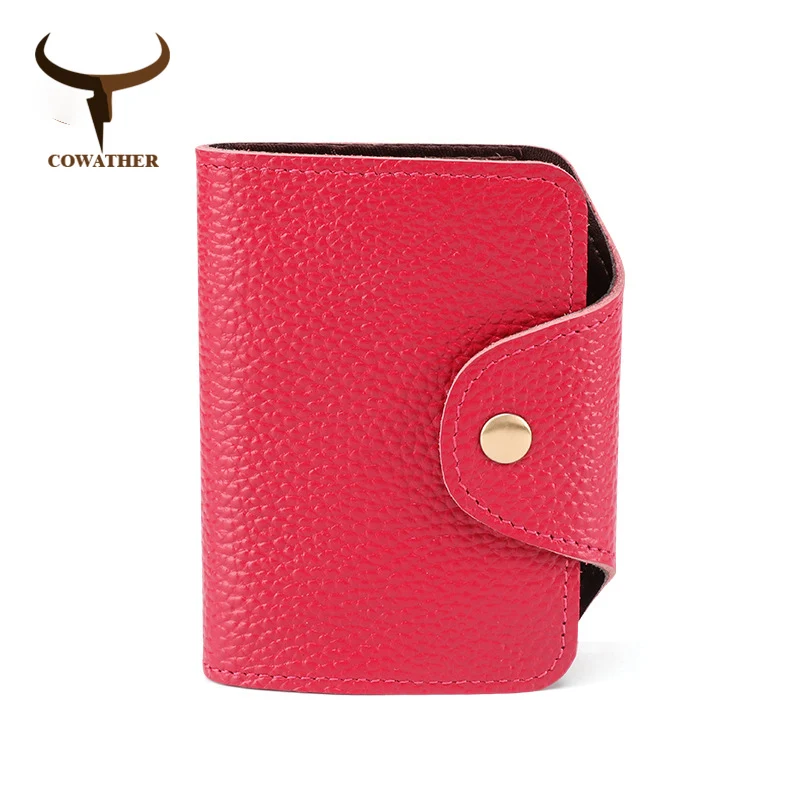 QK060rose red COWATHER женский кошелек из натуральной коровьей кожи наивысшего качества кошелек модный дизайн женский кошелек из бычьей кожи, с карманом для карт большой вместительный кошелек - Цвет: QK060rose red