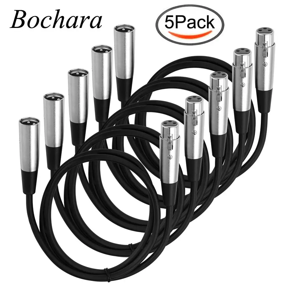 Bochara 3pin XLR Удлинительный Кабель Штекерный к женскому двойной экранированный OFC