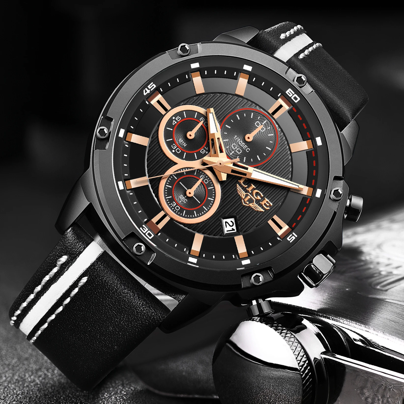 Мужские часы 2020 мужские роскошный бренд подарок бизнес кожа кварцевые наручные