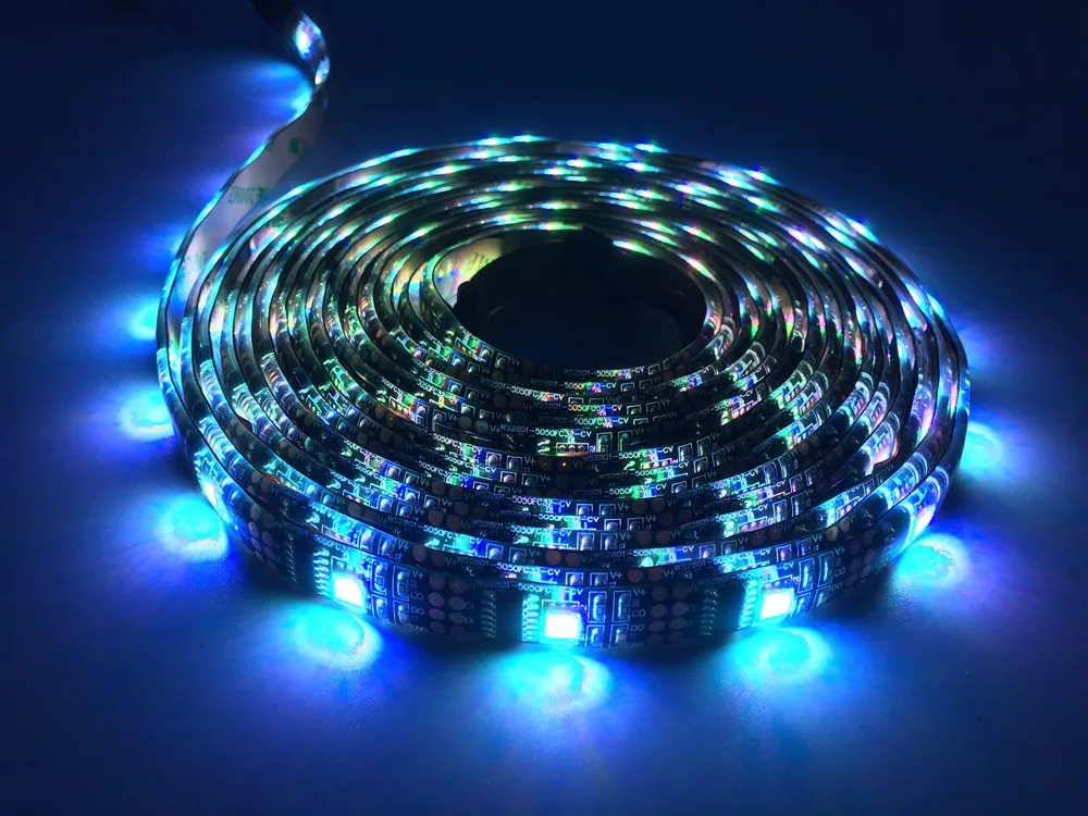 WS2801 интеллигентая(ый) Светодиодные полосы SMD5050 5V 32Led/м индивидуально адресуемых лента полный мечта Цвет светильник IP30 IP65 IP67