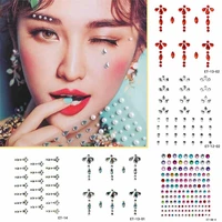 jewel tattoo sticker face body adhesive festival rave glitter party make up gems