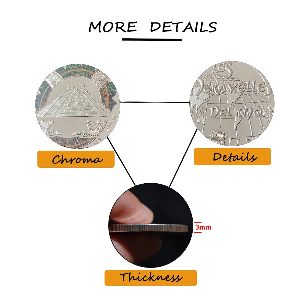 Пирамиды майя из Мексики серебряная монета для сбора | Дом и сад