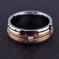 men 8mm mens carbide wedding ring silver rose gold cz stone ring for women special design anniversary gif