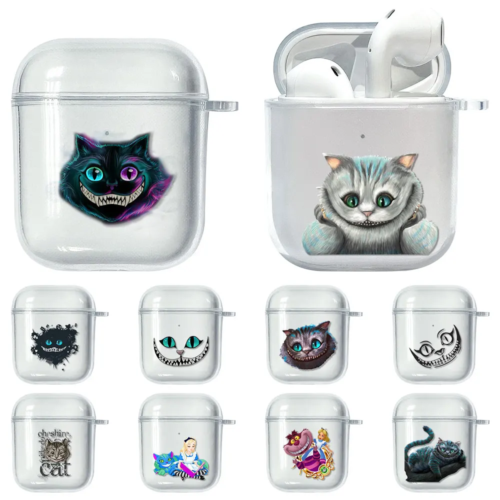 

Alice in Wonderland Cat Transparent Cover Case For Apple AirPods 1 2 Soft TPU Bluetooth Earphone Charging for AirPods 2 1 Box