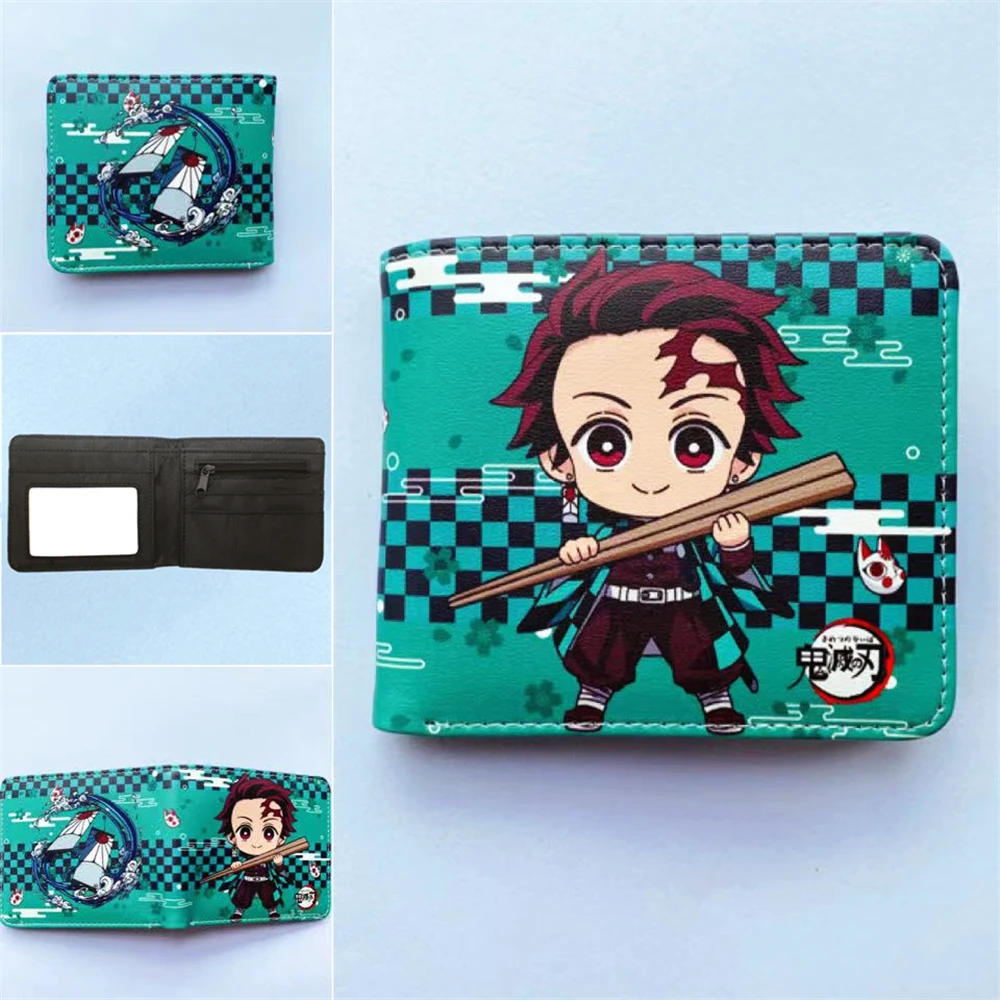 

Короткий кошелек с аниме «рассекающий демонов», из искусственной кожи двойного сложения, на молнии, с Отделом для монет, для мальчиков и дев...