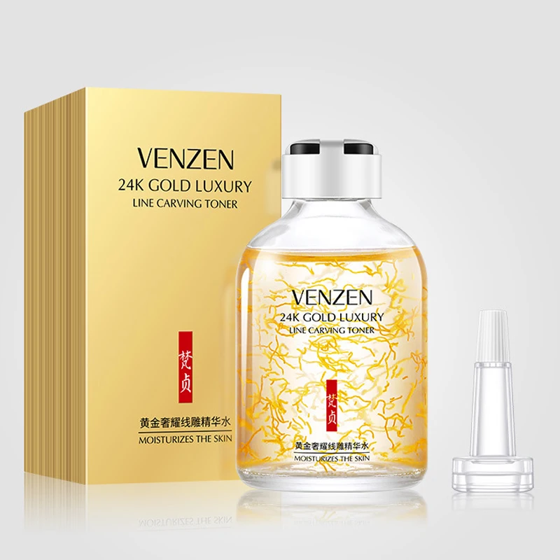 VENZEN 50 мл 24K Золотая линия резьба Роскошная эссенция увлажняющий уход за кожей с сывороткой продукты