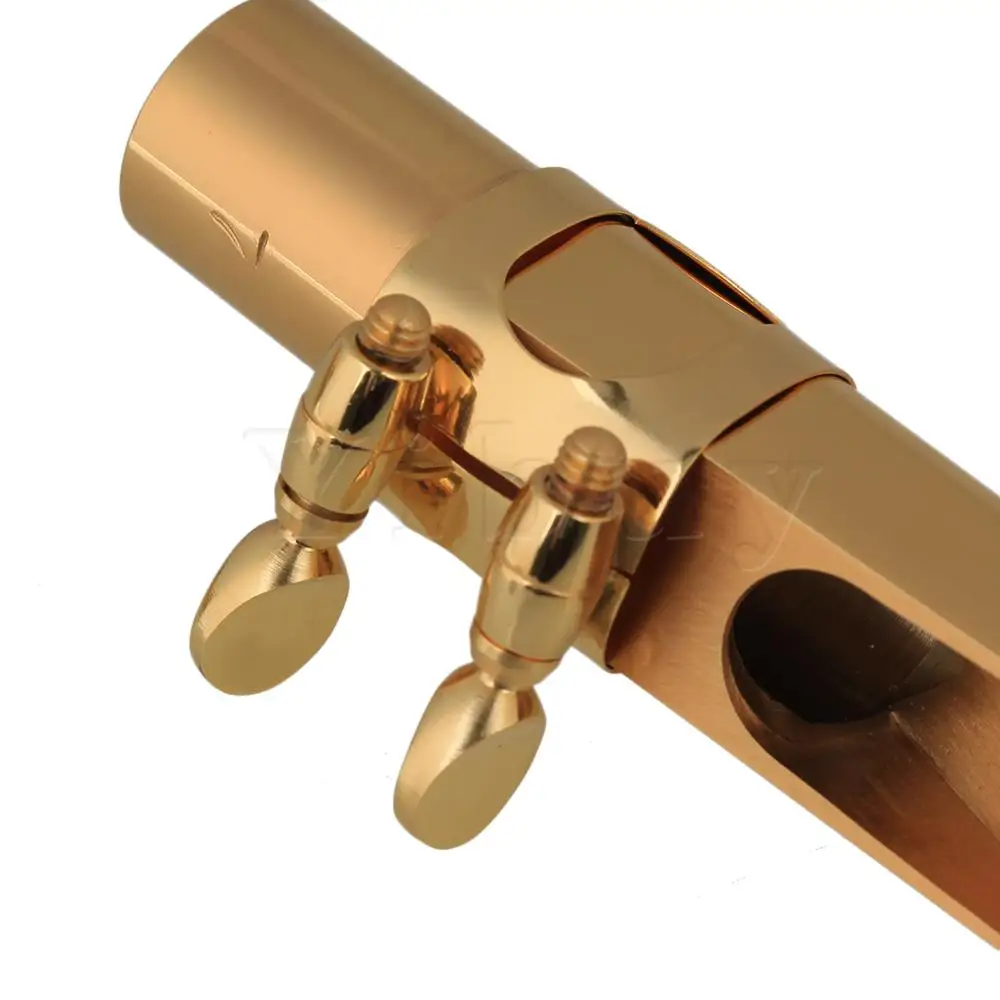 Yibuy золотой 7 # латунь саксофон мундштук с крышкой Лигатура для B-плоский тенор |