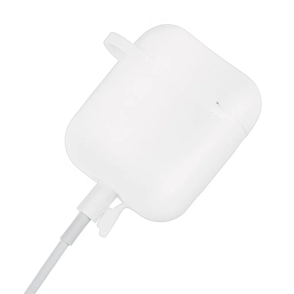 Беспроводной чехол для наушников Airpods 2 и 1 зарядный силиконовый защитный чехол и брелок с помпоном FW3