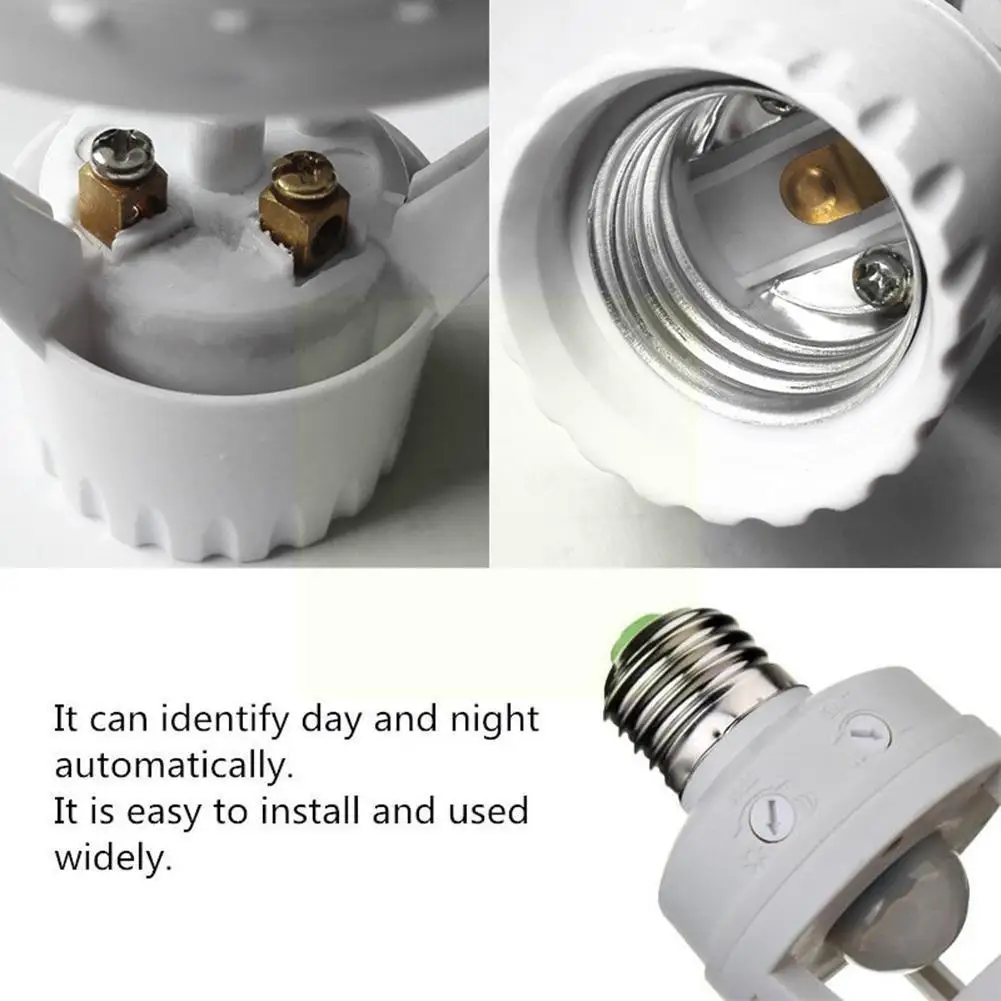 

E27 PIR Induction Motion Sensor Light Socket Switch Holder Base Lamp Lamp Led Degrees Holder 110-240V 360 Bulb Light T8D6