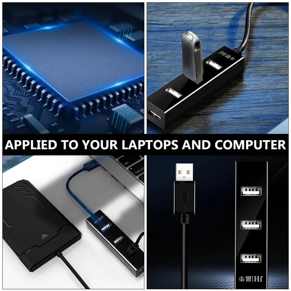 

1pc USB Data Hub USB Extension Splitter Adapter 4 Port Multifunction Hub