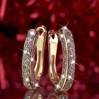 luxury female jewelry with white crystal zircon s925 u clip earrings for women trendy punk hip hop wedding party new year gift