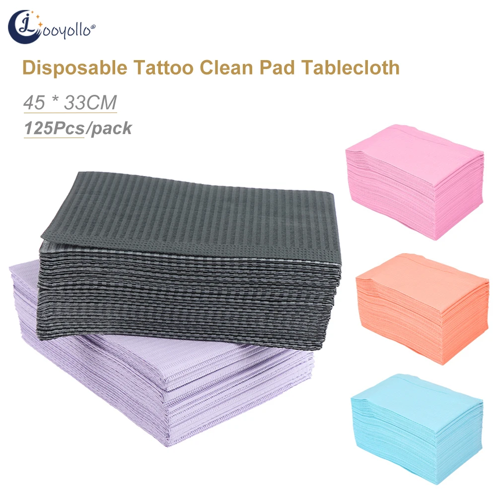 

6 Color 125pcs Disposable Waterproof Tablecloths Personal Medical Hygiene Makeup Tattoo Table Mat Underpad Double Layer 45*33cm