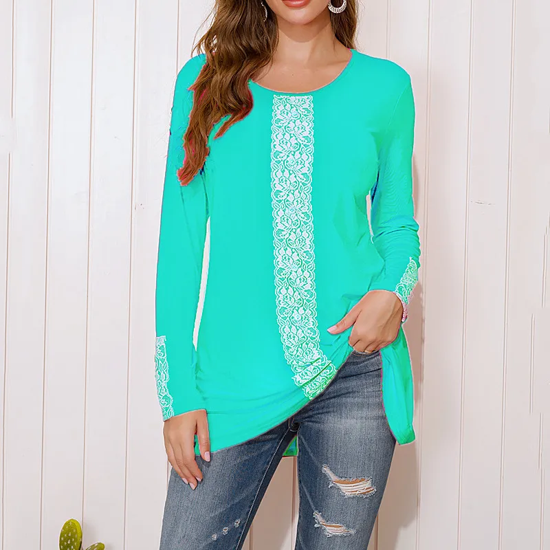 

2021 Winter Spring Women Tops Plus Sizes Sexy Tees Ruffles Vintage Femme Shirts Lace Sexy Hole Befree Boho Full Long Sleeve