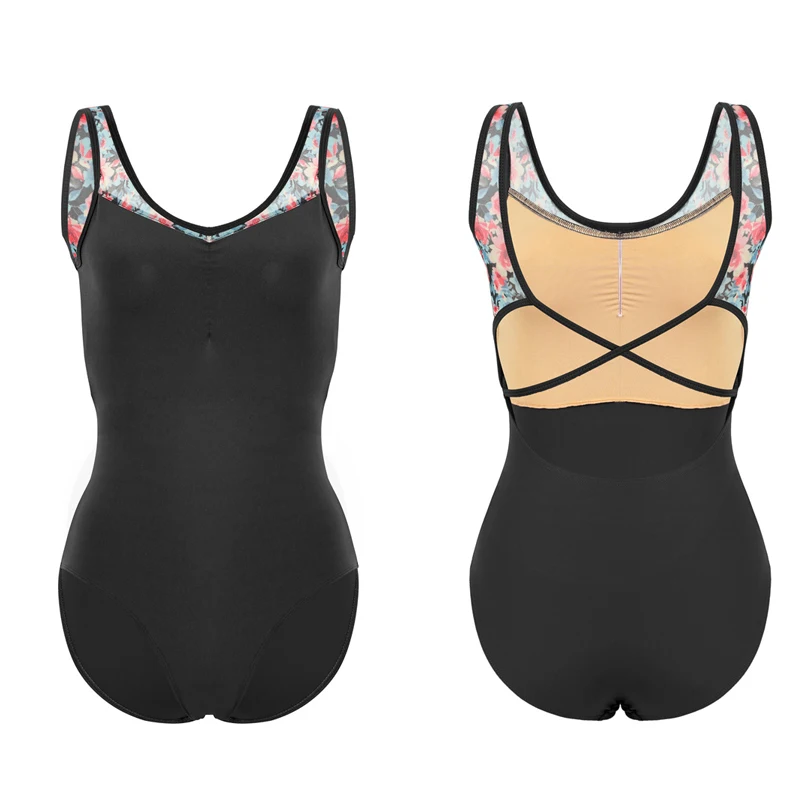 Кружевное эластичное балетное трико без рукавов боди для женщин гимнастическое