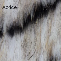 CT7003 New Knitted Raccoon Fur Coat Full Sleeve Raccoon Fur Jacket Wavy Lines White And Black Real Fur Coat