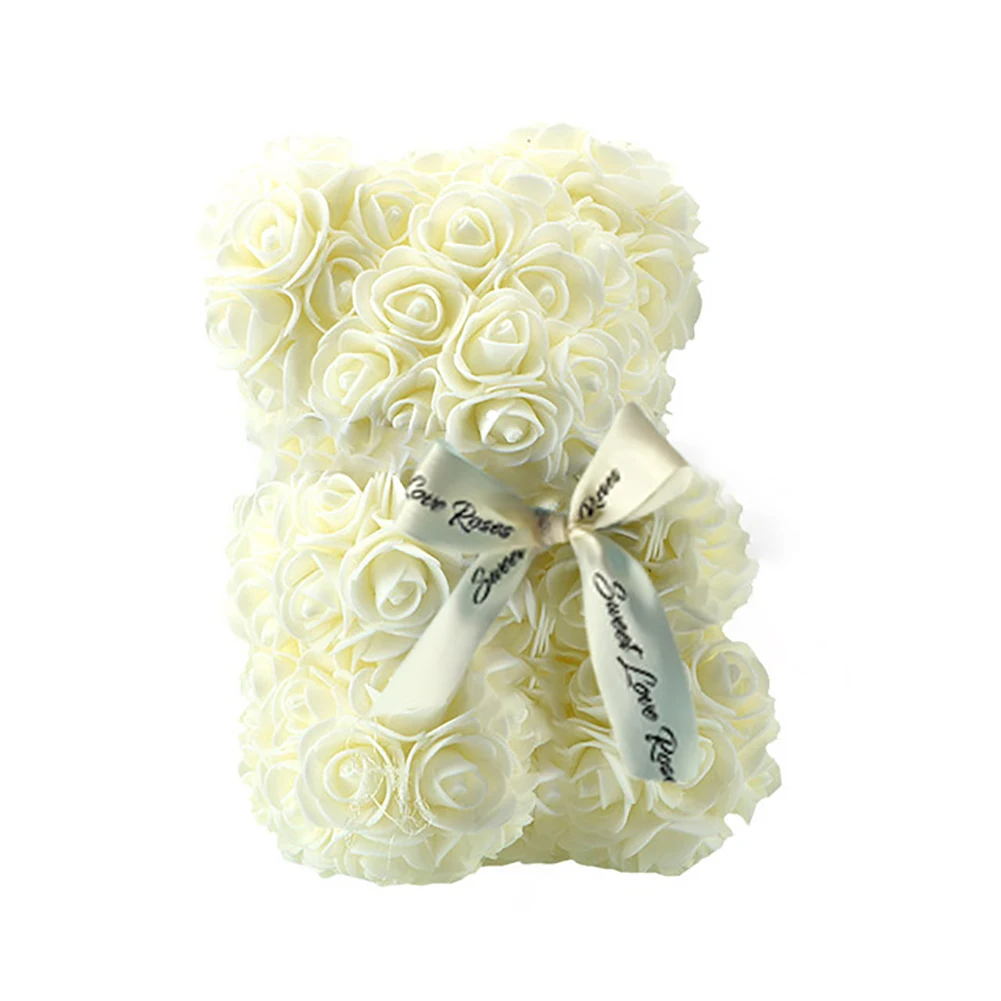 

Fast Shipping 25cm Teddy Rose Bear Artificial Flower Rose of Bear Christmas Decoration for Home Valentines Women Gifts wholesale