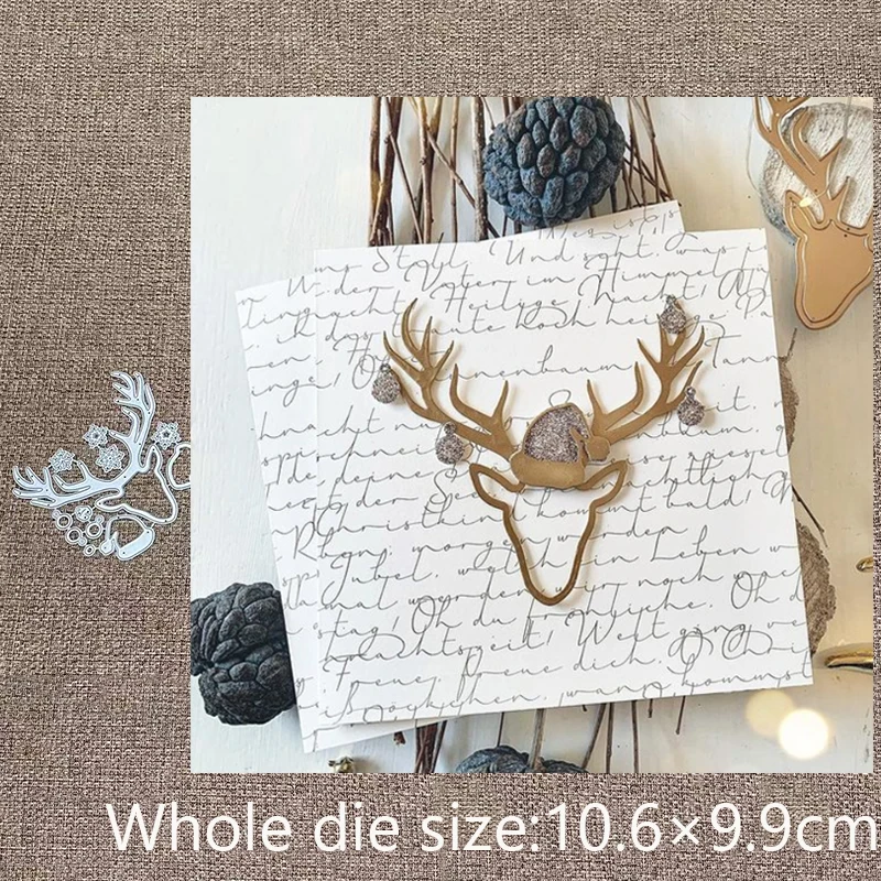 Новый дизайн металлический трафарет форма для резки рождественские рожки голова