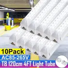 10 шт. T8 Светодиодная трубка 4 фута 120 см 36 Вт 4 фута двухрядная V-образная Светодиодная лампа для магазина, потолосветильник светильник для шкафа 6500K, белая фотолампа