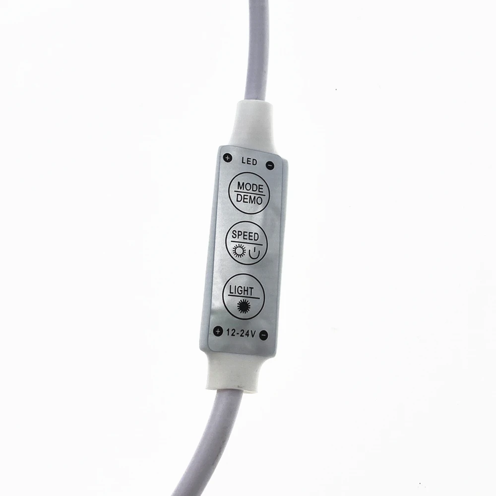 Мини белый DC 12V 24V 3 клавиши Диммер контроллер переключатель двойной разъем для