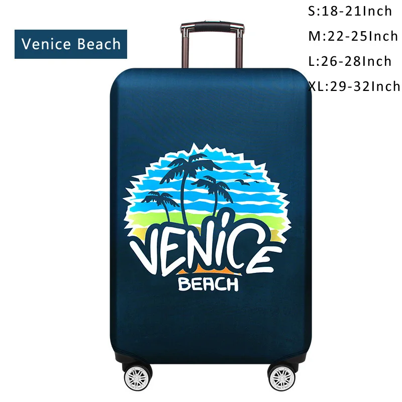 Luggage Cover Q Путешествие вокруг слова багаж защитные чехлы протектор Толстый эластичный костюм чехол для 1"-32" багаж дорожная сумка чехол 262 - Цвет: Luggage Cover Q