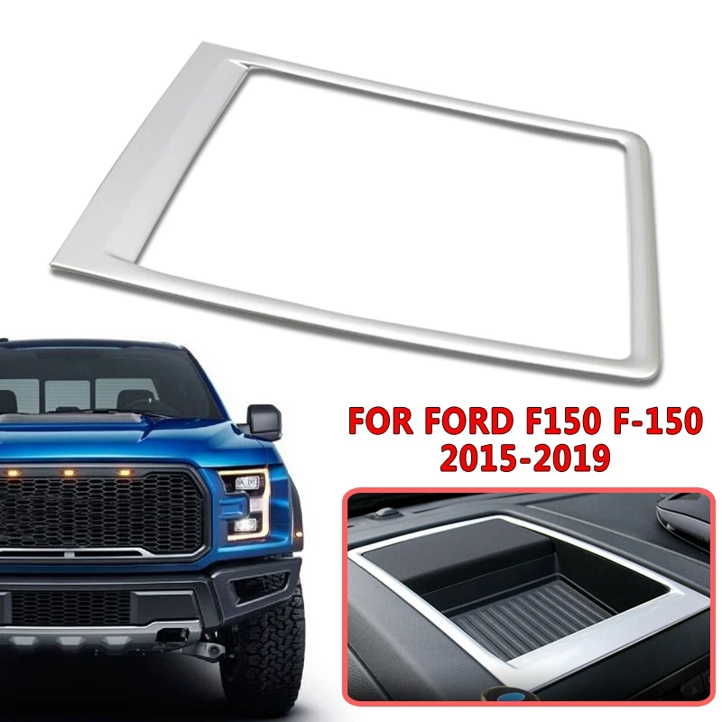 

ABS Chromed Car Interior Window Button Frame Middle Console Upper Storage Box Cover Steering Wheel For Ford F150 F-150 2015-2019