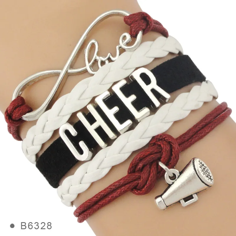 Браслет с кожаным ремешком для девушек сердечками|Браслеты шармами| |