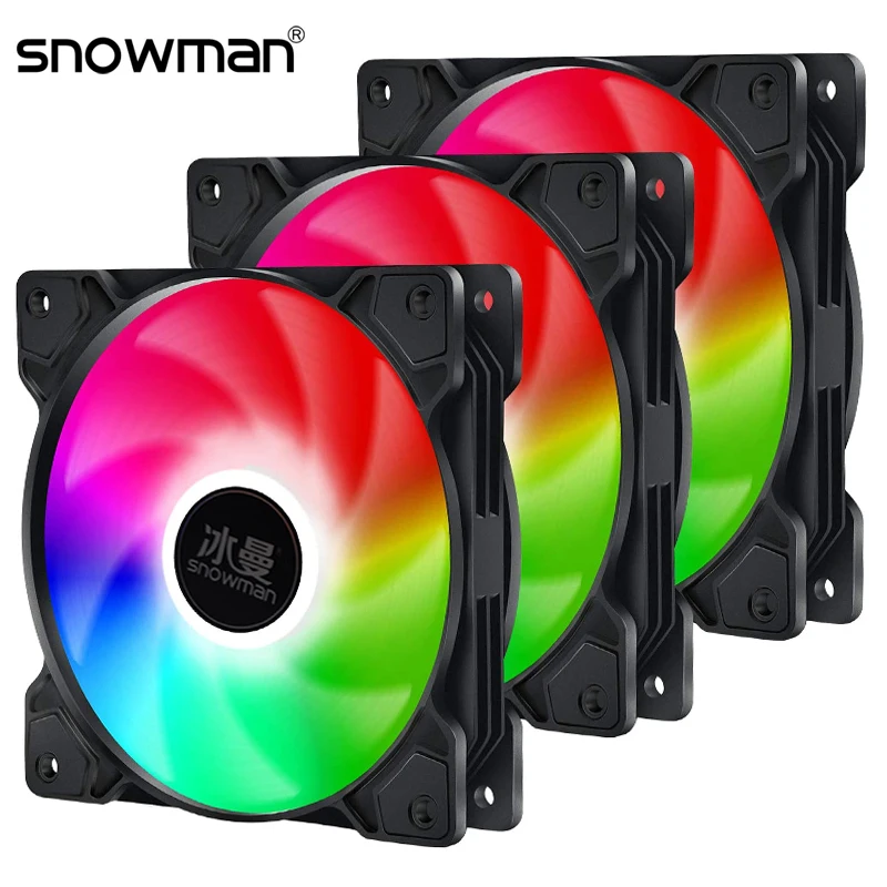 SNOWMAN PWM 4 контактный RGB 120 миллиметровый вентилятор для корпуса ПК бесшумный