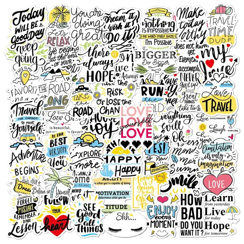 

200 Pcs Inspirational Stickers for Water Bottle Waterproof Vinyl Stickers for Hydro Flask,Laptop,Students,Teachers