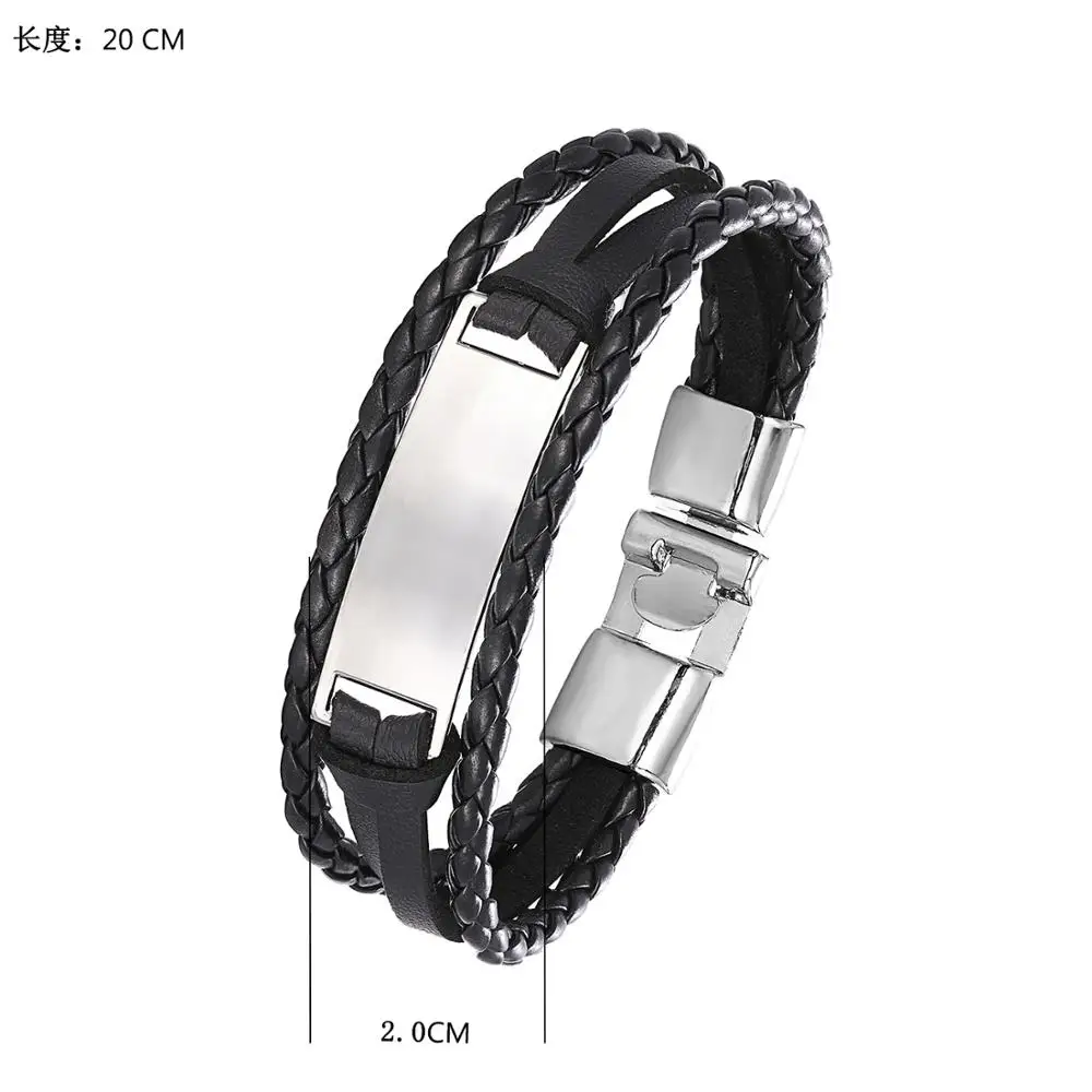 2020 Fashion Bracelet Leather Multi-layer Smooth Men's Women's Retro Punk Rock Lady Alloy Pendant Jewellery | Украшения и