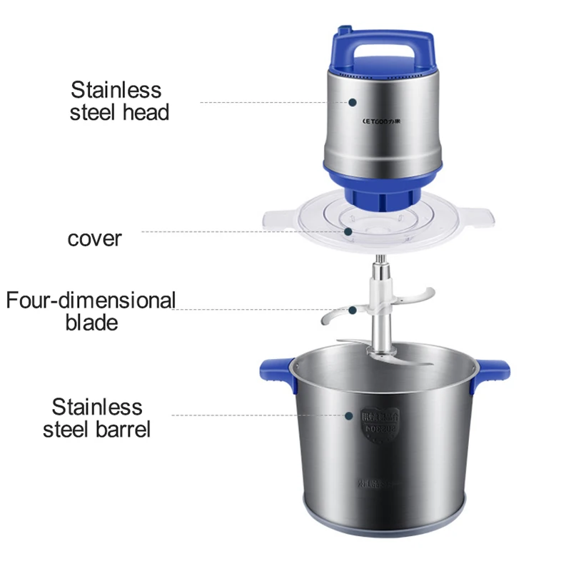 Мясорубка электрическая бытовая 8L из нержавеющей стали автоматическая