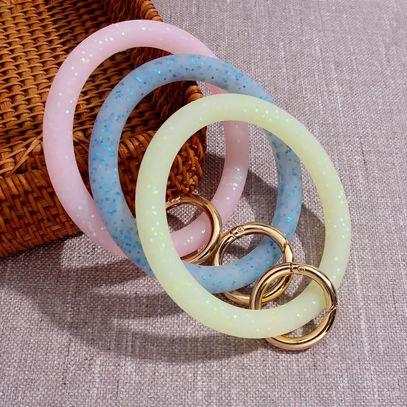 Силиконовый брелок для ключей с блестками женщин и девушек|Брелоки| |