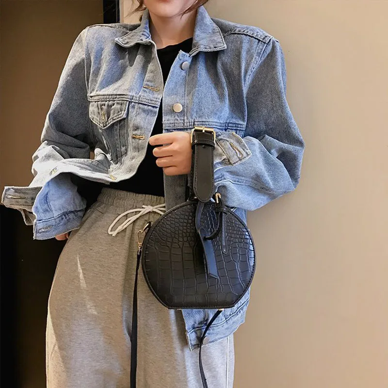 Круглая сумочка для женщин модный мессенджер на плечо сумка через классический