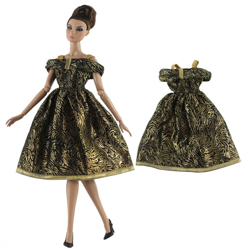 

Fashion Golden Outfits for Barbie Blyth 1/6 MH CD FR SD Kurhn BJD Doll Clothes Accessories