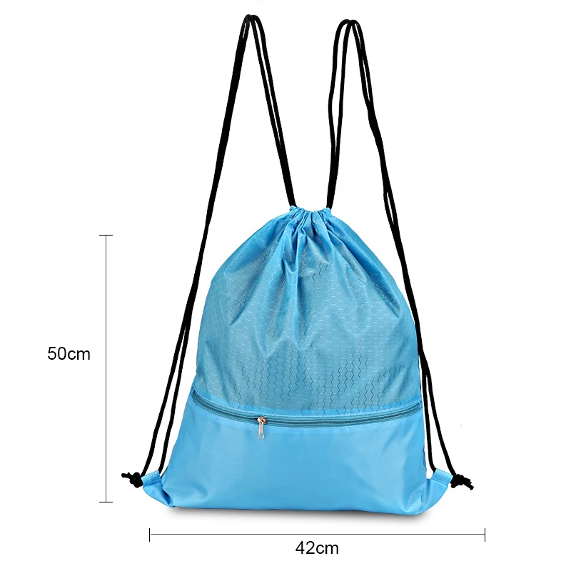 

Large capacity zipper Storage Bag Gym Sports Drawstring Backpack Travel Shoes Clothes Organizer Pouch Waterproof Beach Bag