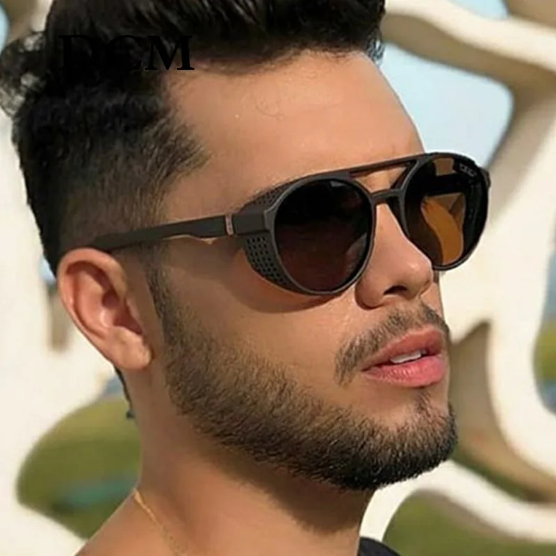 Солнцезащитные очки DCM в стиле стимпанк мужские роскошные круглые дизайнерские