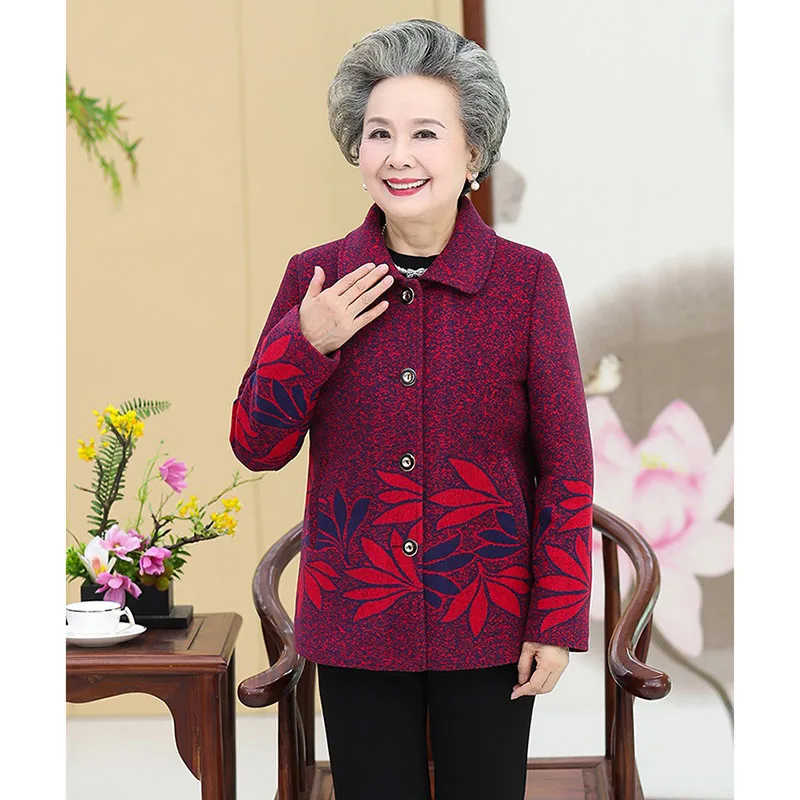 Пальто для женщин среднего и пожилого возраста новинка демисезонное шерстяное