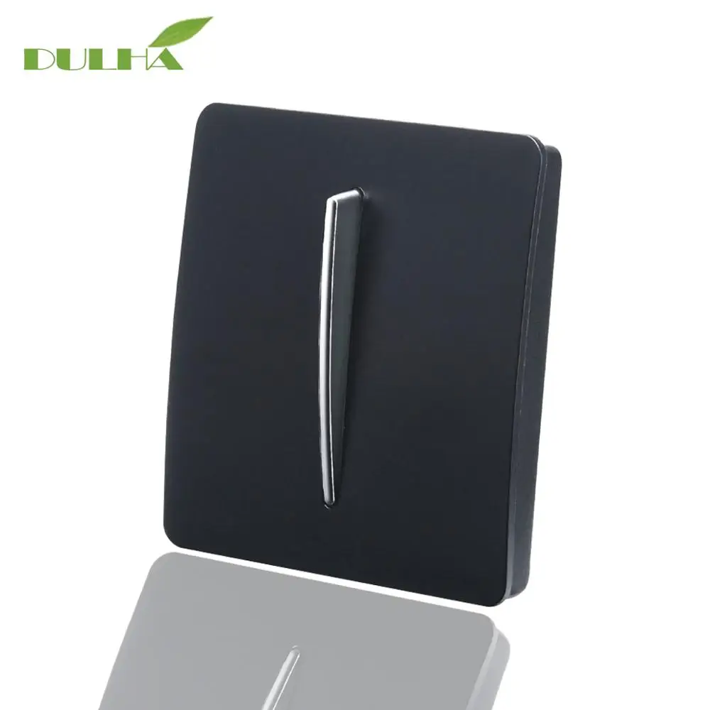 

Luxury Black 1 Gang Momentary Doorbell Wall Switch 10A Push Button Office Home Hotel Gate Reset Door Bell 110-250V Free Shipping