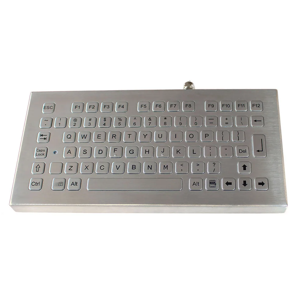 

Flat keys metal industrial desktop keyboard with function keys