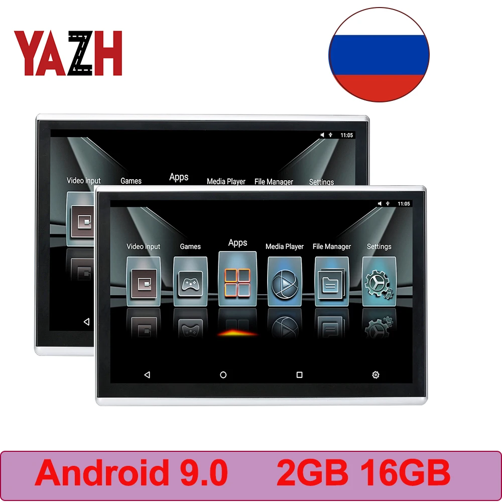 Автомобильный монитор на подголовник 11 6 дюйма Android 9 0 8 ядер 1920*1080 HD дисплей 4K