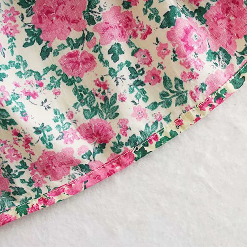 

Vintage O Neck Loose Dress Women Floral Print Lantern Long Sleeve Chic Short Dresses 2020 Spring Casual Pleated Mini Dress