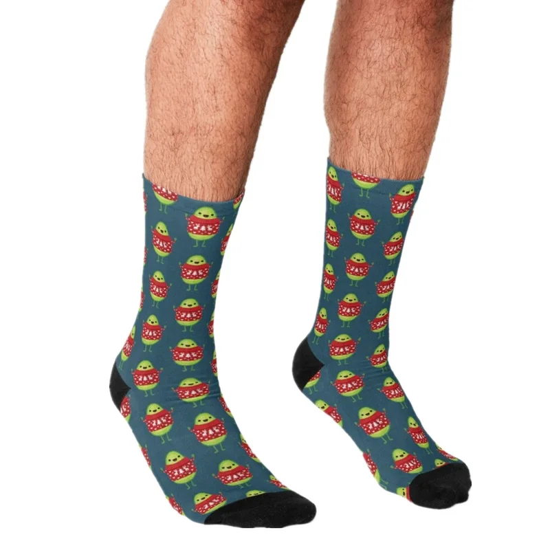 

2021 Funny Men's socks Avo Merry Christmas Pattern Printed hip hop Men Happy Socks cute boys street style Crazy Socks for men
