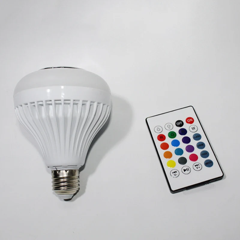 Новая беспроводная Bluetooth Колонка E27 12 Вт RGB лампа светодиодная 110 В 220 умный