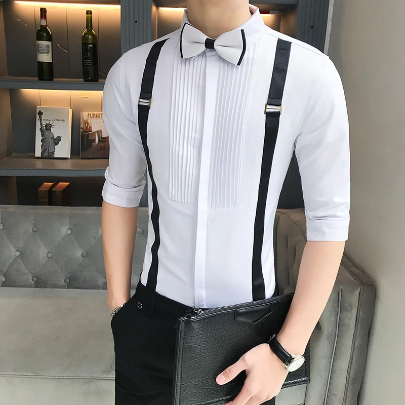 Мужская мода ремень Декоративные Двойная рубашка с фальш-вставкой в рукавами