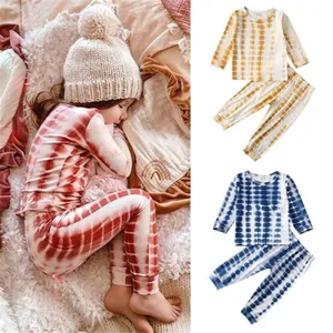 Autumn Baby Clothing Toddler Kids Girls Boys Tie Dye Printed Long Sleeve T-Shirt Top and Pants 2pcs 